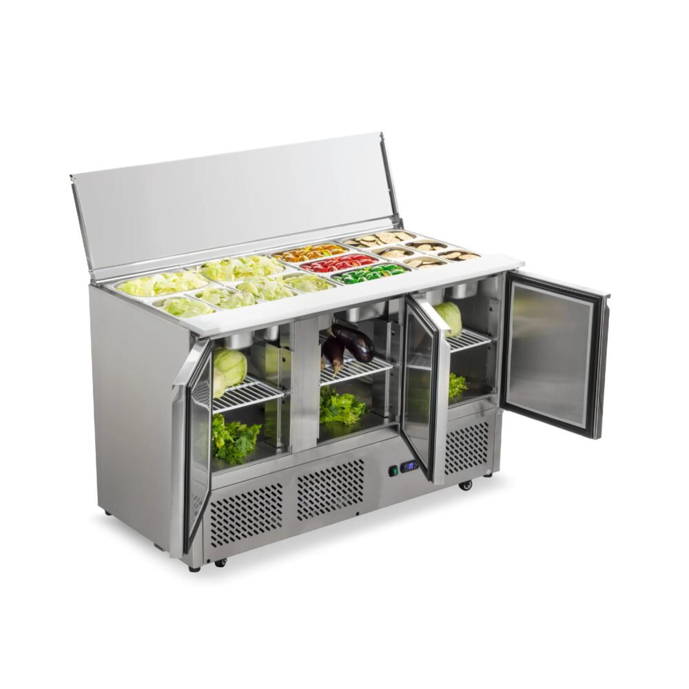 Mesa Ensaladera Refrigerada de 3 puertas SLD-3SD