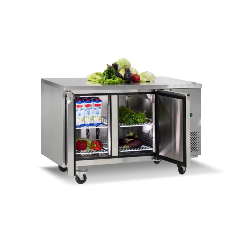 Mesa refrigerada de 280 litros con 2 puertas sólidas