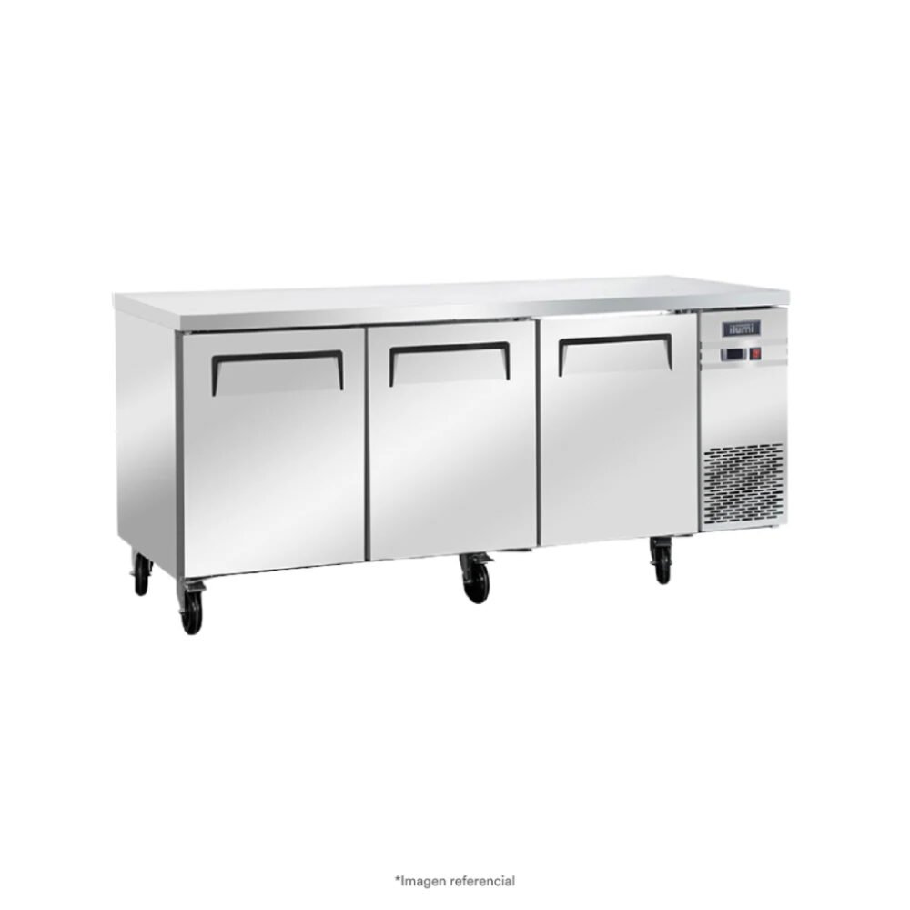 Mesa refrigerada de 460 litros con 3 puertas sólidas