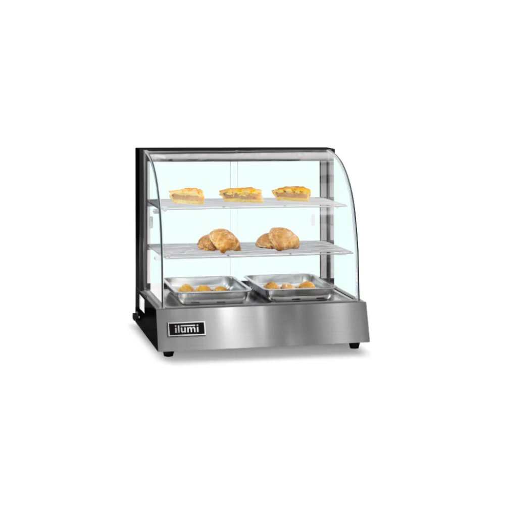 Vitrina caliente pequeña de 2 bandejas